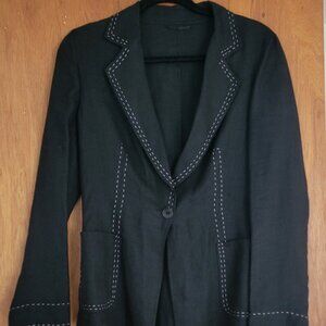 Herno x Bergdorf Goodman Vintage Linen Blazer | IT 44 | Black Contrast Stitch